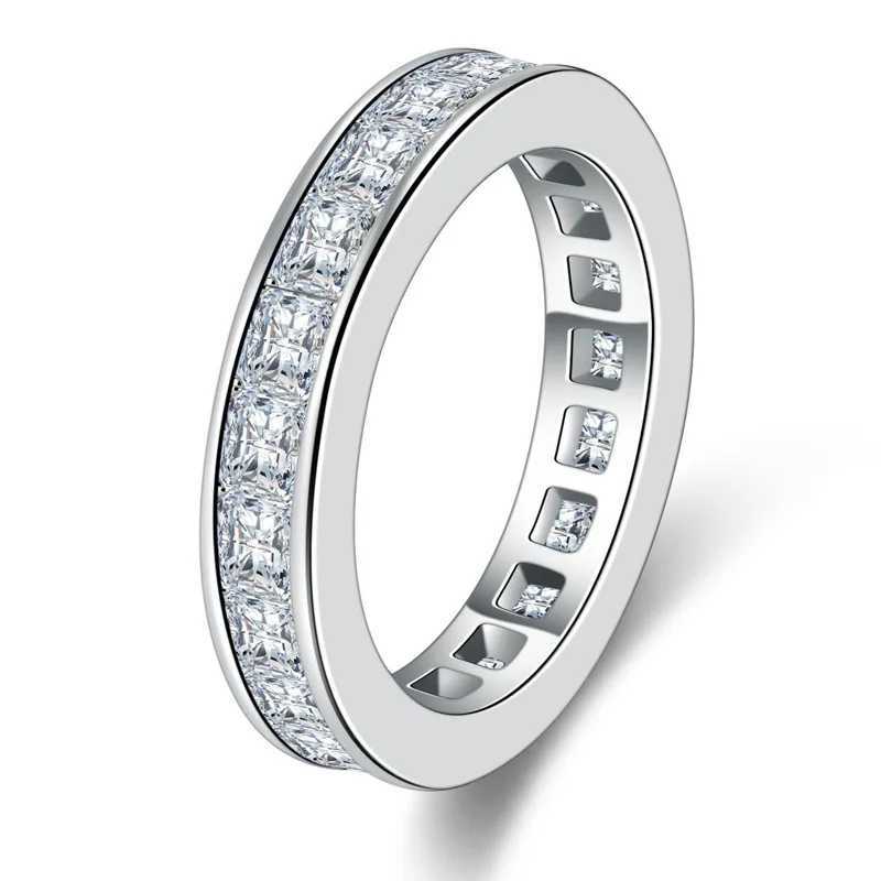 Anneaux de bande Bague en mosonite 100% naturelle en platine 18 carats adaptée aux femmes de haute qualité Anillos De Bizuteria 925 bijoux bague en or 18 carats avec boîte J240226