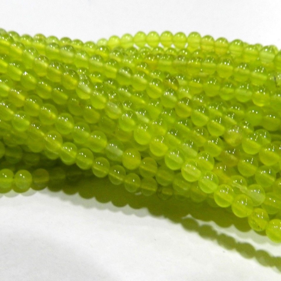 4mm Green Peridot Gemstone Round Loose Beads 15 2900