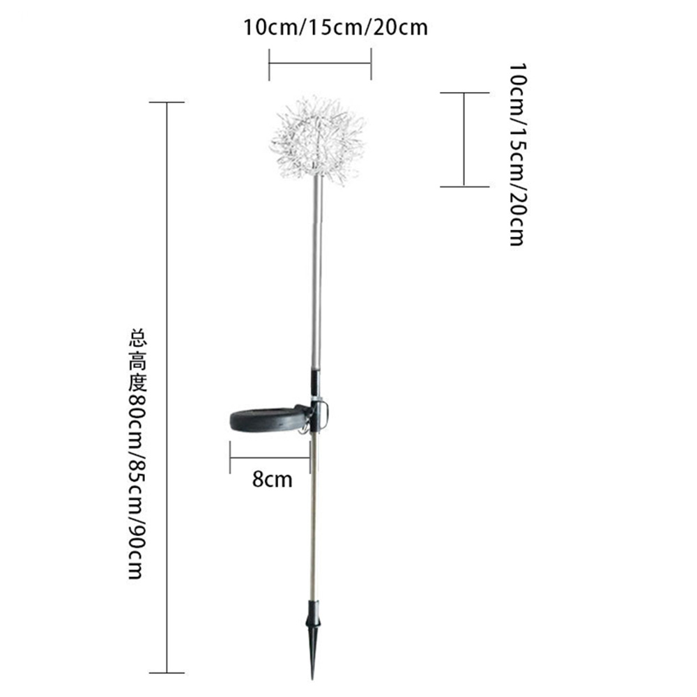 Solar Garden Lights Fairy LED Dandelion Light Waterproof ciepłe światło na zewnątrz girland Lampa na imprezę dekoracyjną