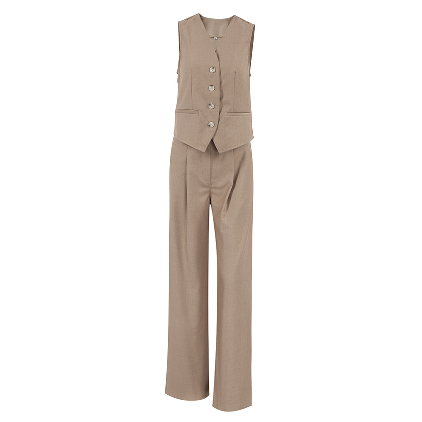 Été nouveau gilet costume pantalon costume 2024 mode Europe et Amérique banlieue transfrontalière vêtements pour femmes simple sentiment haut de gamme