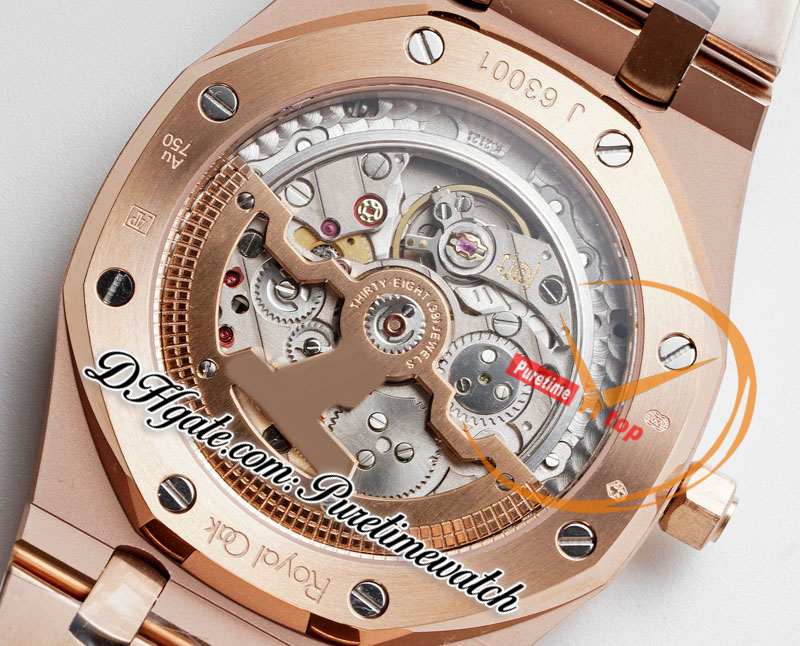 BF 1520 Jumbo extra-sottile 39 mm oro rosa 18 carati onice nero quadrante tapisserie diamanti A2121 orologio automatico da uomo bracciale in acciaio inossidabile Super Edition Puretimewatch