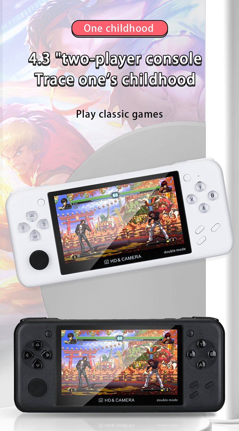 XY-10 8GB Handheld Video Game Console 4.3 Inch Color Screen Portable Dual Joystick Game Player Support 1000 Games