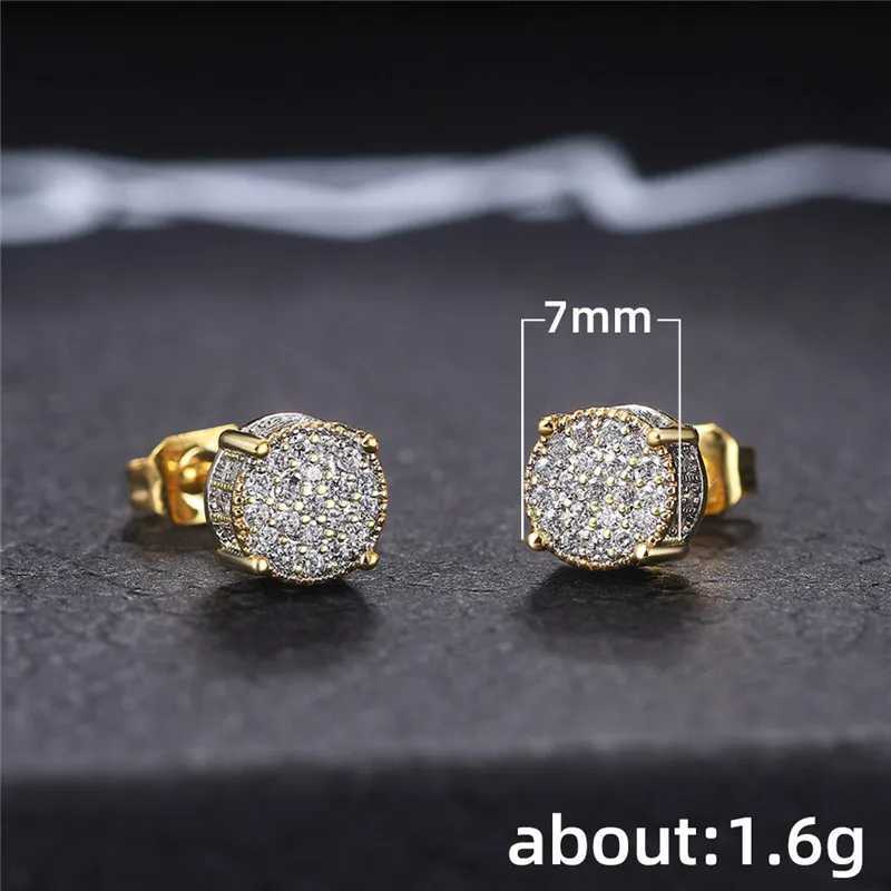 Stud Huitan Dainty Ohrstecker für Damen/Herren, weiße CZ, Silber/Gold, Paar-Ohrringe, Fashion Edition-Ohrringe J240226