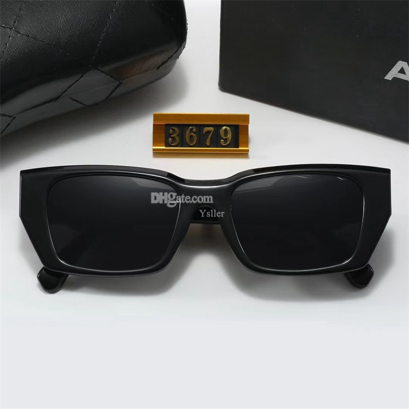 أعلى نظارات شمسية مصممة فاخرة للرجل مستطيلات شمسية للنظارات الشمسية للجنسين مصممة Goggle Beach Sun Glasses Retro Frame Design UV400 مع صندوق جيد جدًا