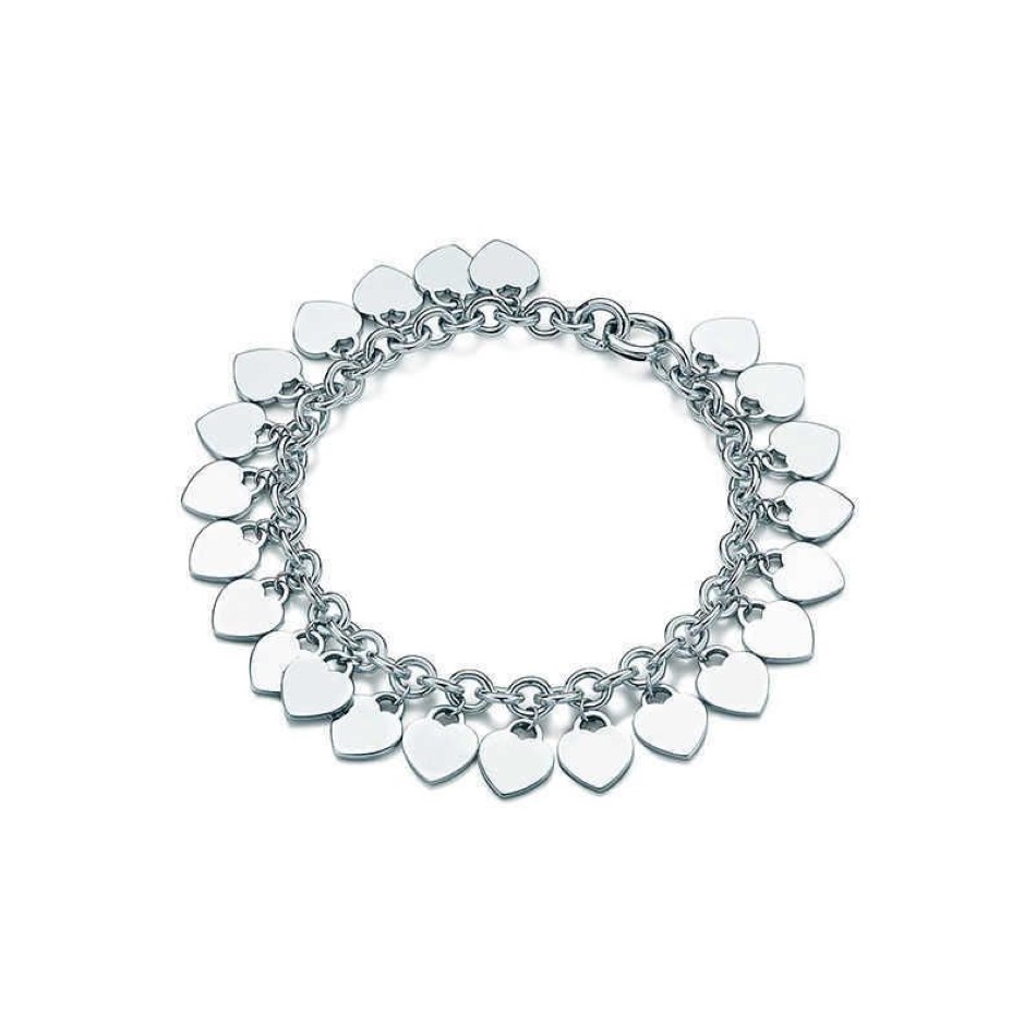 Charme pulseiras famosas 925 marcas de designer de prata esterlina clássico charme diy pulseira multi coração etiqueta handwear l221216215m