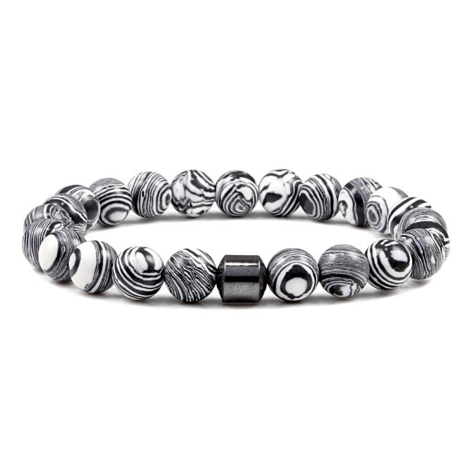 19 cores 8mm pulseira de pedra natural pulseira de terapia magnética lava pedra preta pulseira de pedra biliar preta pulseira de malaquita de pedra vulcânica para mulheres pulseira masculina