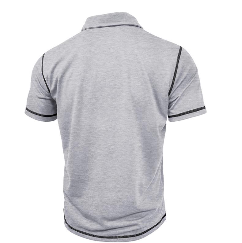 Herren-T-Shirt mit Revers, kurzärmeliges Poloshirt, Designer-Polohemden, modische T-Shirts für Herren, ausgereifte Farbblock-Kleidung aus Baumwollmischung, atmungsaktive Sommer-T-Shirts