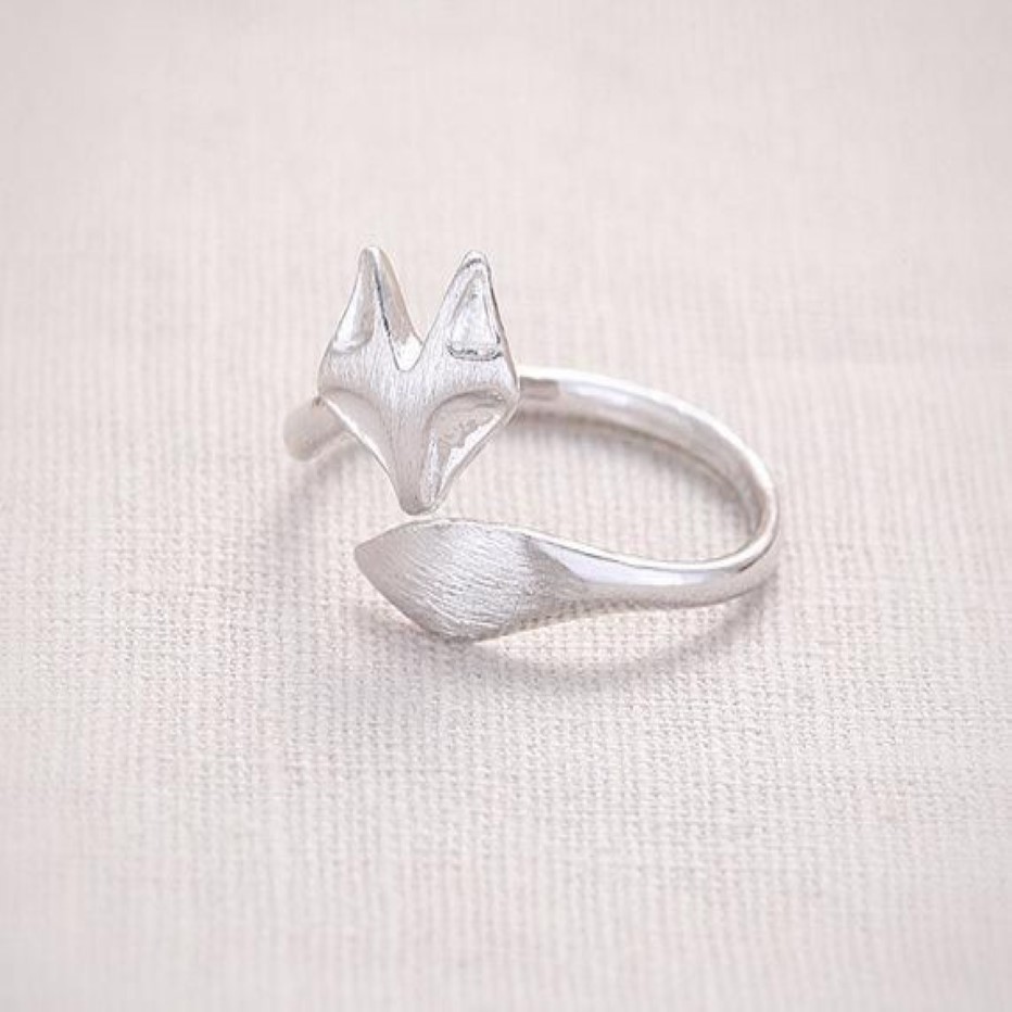 Cute Fox Ring Goud Zilver Rose Gold Fox ringen unieke ringen verstelbare ringen dierenringen stretch ringen schattige ringen cool r250V