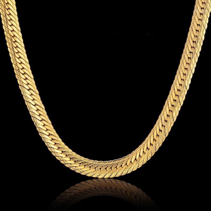 男性用のヴィンテージロングゴールドチェーンヒップホップチェーンネックレス8mm金色の厚い縁石ネックレス