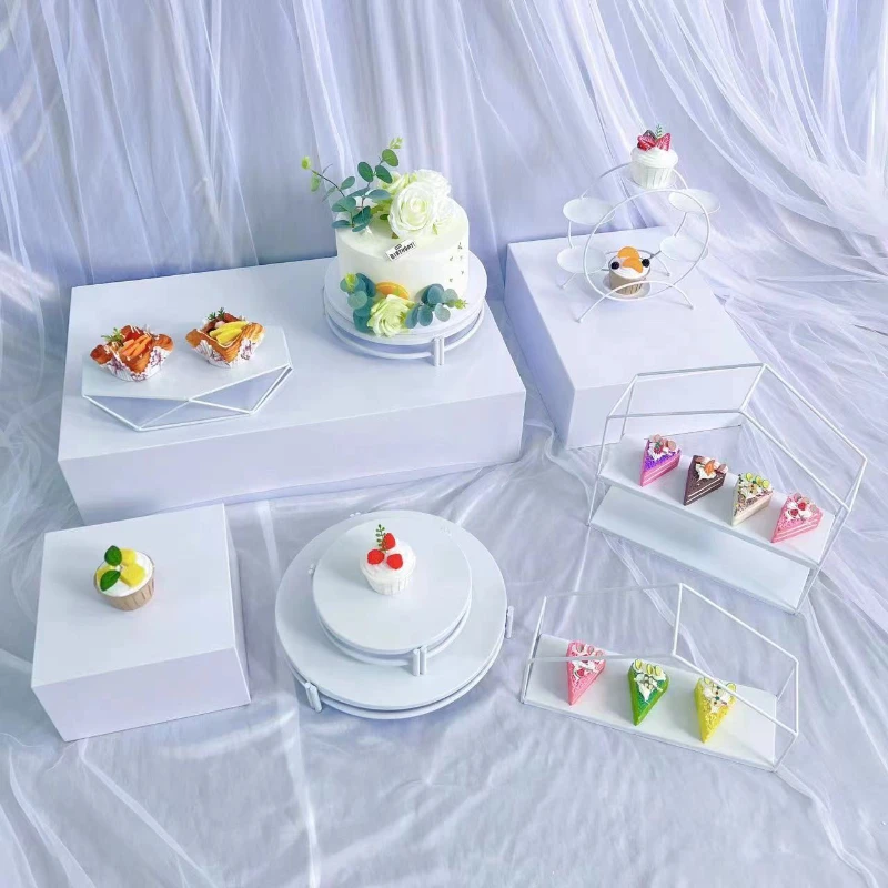 10st Pure White Wedding Decor Buffet Dessert Plates Sandwich Cookie Rack Birthday Party Cupcake Stand Baby Birthday Candy Table Centerpieces Decoration