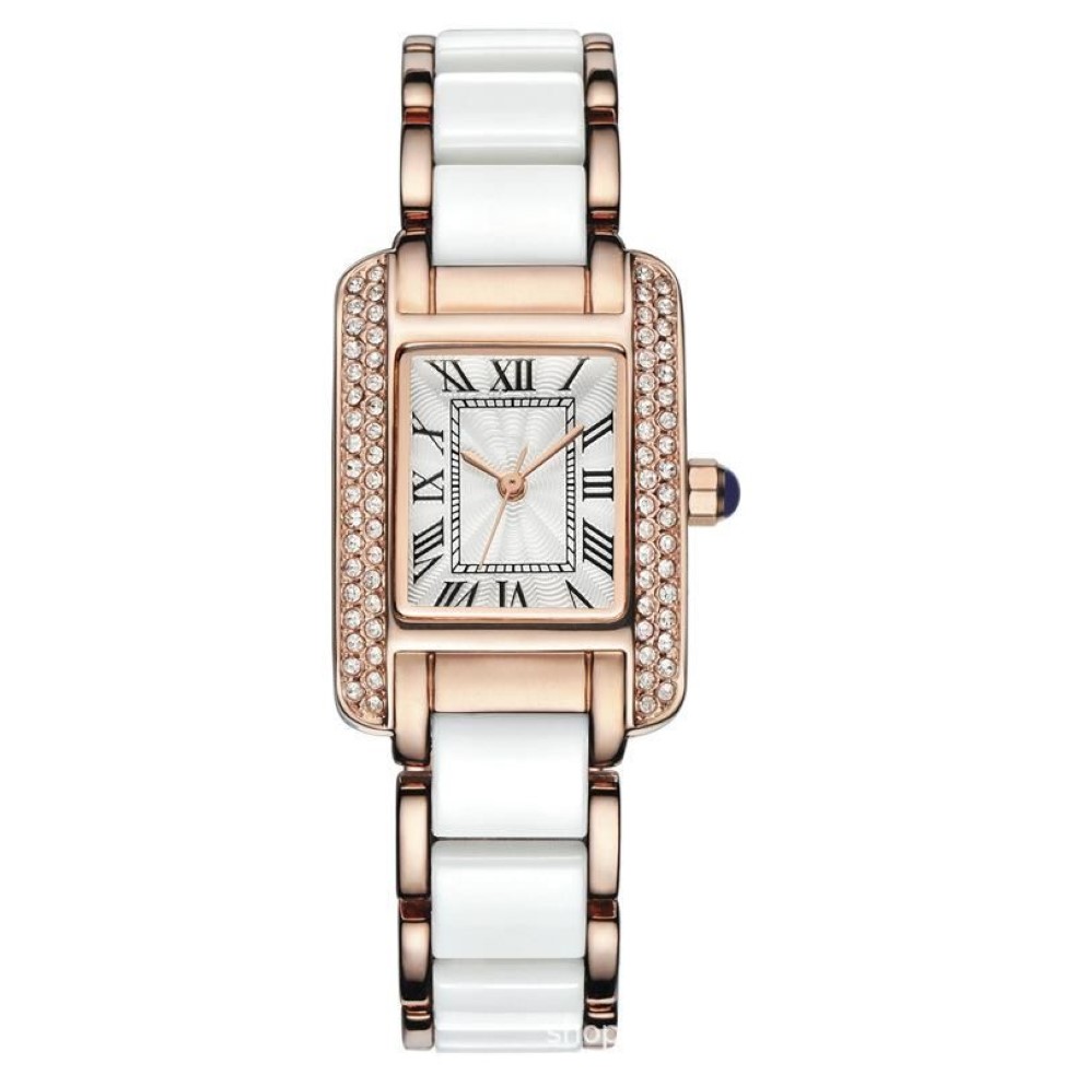 Senaste Retro Square Women's Life Waterproof Fashion Trendy Simple Melamine Armband Watch Wristwatches228a