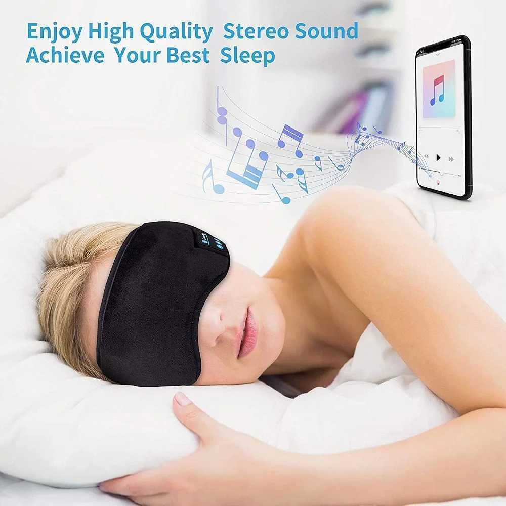 Masques de sommeil Bluetooth, masque pour les yeux, sans fil, ombrage Intelligent 3D, doux, élastique, confortable, écouteurs de musique, masque de sommeil