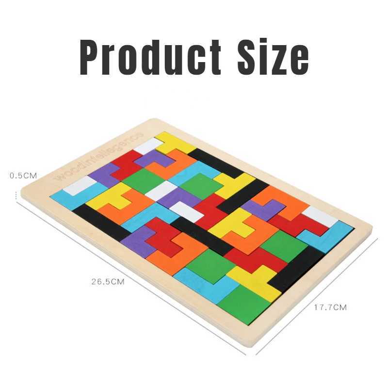 Puzzle Colorato Puzzle 3D Giocattoli educativi in legno Tangram Gioco di matematica Bambini Pre-scolastico Magination Forme Puzzle Giocattolo bambini JigsawL2403