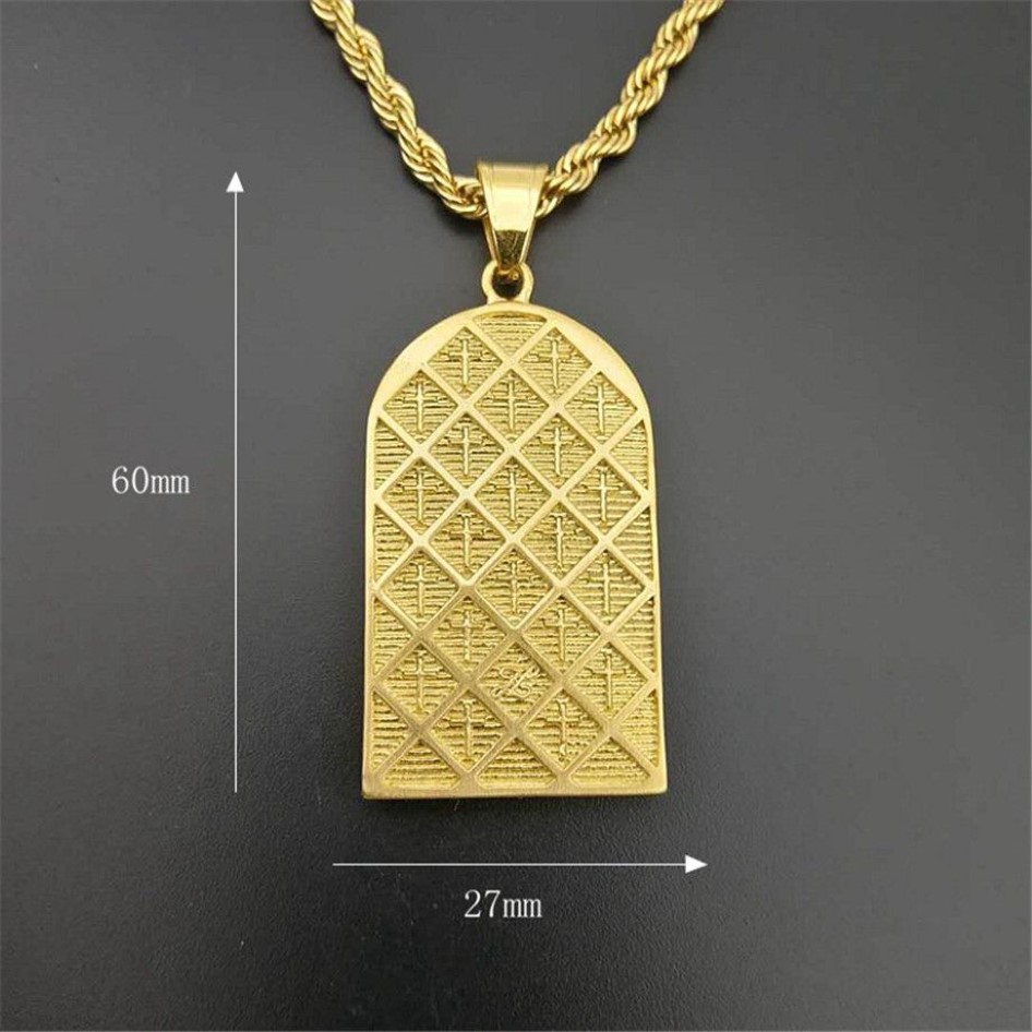 Hip Hop Iced Out Croce Gesù Collane Pendenti Color oro Catena in acciaio inossidabile donna Uomo Gioielli cristiani Crocifisso XL1224213n