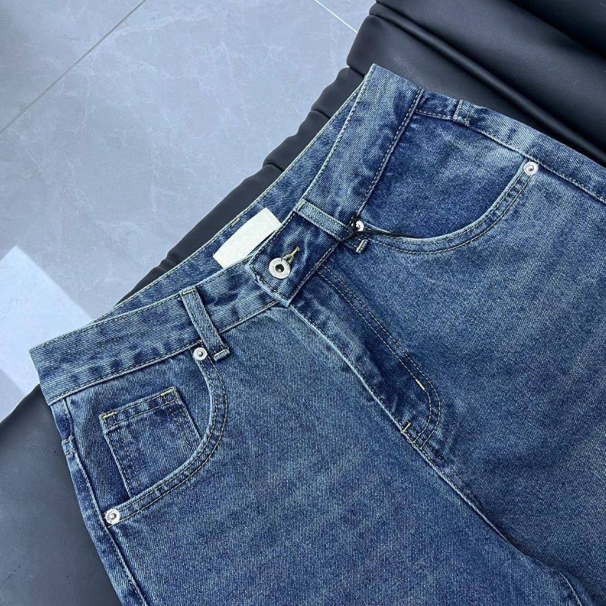 Jeans para mujer Jeans de diseñador Carta bordada Marca de moda Vintage Lavado Cintura alta Pantalones de mezclilla de pierna recta