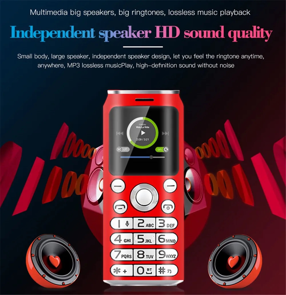 Kilitsiz moda cep mini cep telefonu itme düğmesi çift sim küçük boyutta çizgi film cep telefonu mp3 bluetooth çevirici sihirli ses karikatür celüler