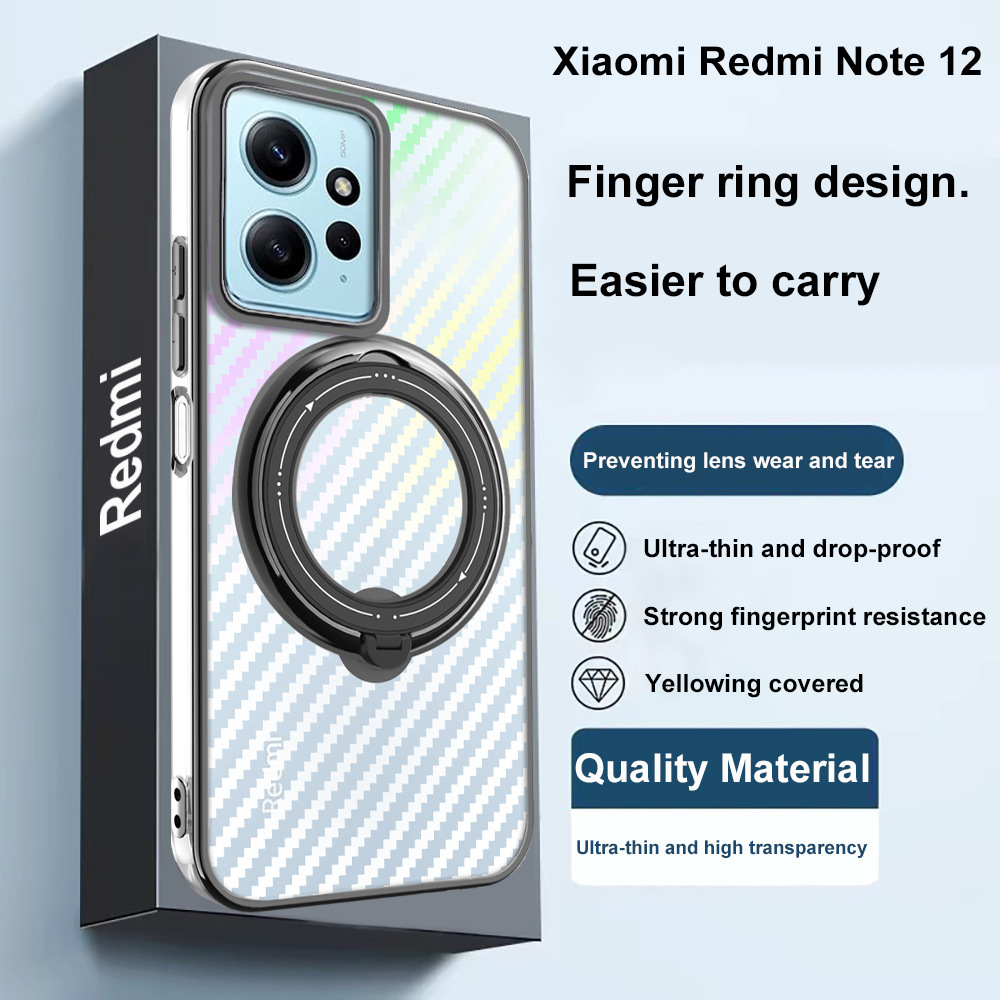 Obudowy telefoniczne z telefonem węglowym dla Xiaomi 14 13t Redmi Uwaga 13 13C 13R K70E POCO X6 C65 Pro 4G 5G MAGSAFE Ring Case