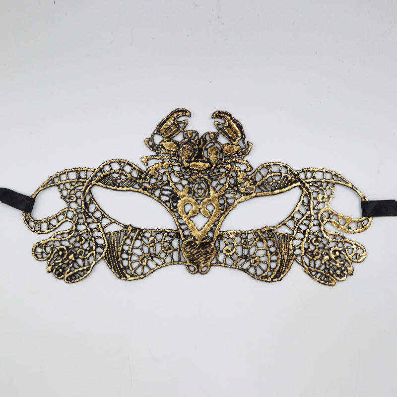 Or 12 Constellation Masquerade Masques en dentelle Demi-yeux Accessoires pour le visage Halloween Costumes vénitiens festifs Carnaval Reine Robe Danse Discothèque Mariage Bal d'anniversaire