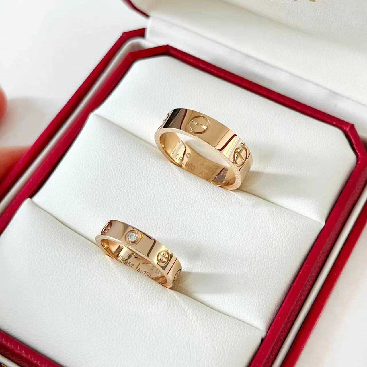 Charme de créateur Carter Classicarter Ring 925 STRILL SIRGLAD PLATED 18K VIS GOLD MOTEMENT CLUS VERRÉS LAVER