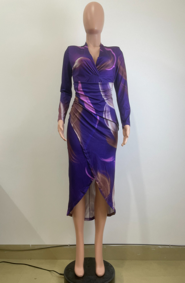 Moda drukarnia sukienki bodycon Kobiety seksowna sukienka na imprezę z dekoltem w szpic bezpłatny statek