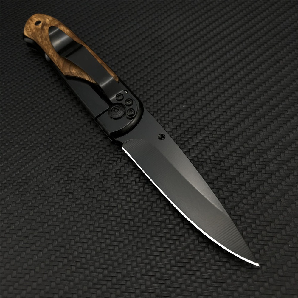 BM DA44 Outdoor Pocket Folding Knife 5Cr13Mov Blade Stainless Steel Inlaid Color Wood Handle Survival Tactical Knifes EDC Multi-hunting Knives BM 535 940 9400