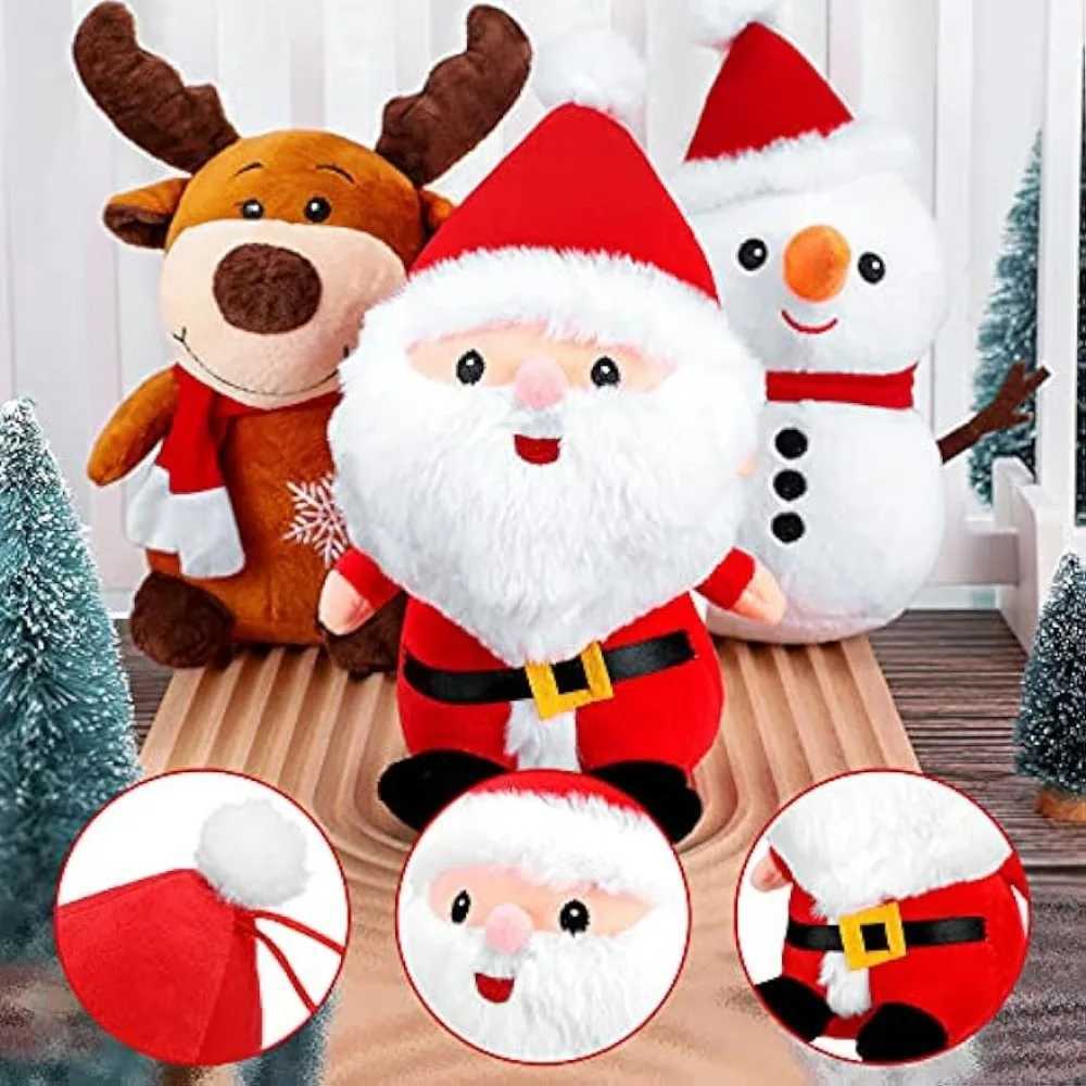 Pluche poppen 23 cm grappige kerst kerstman elanden sneeuwpop knuffels gevuld festival pop kerstcadeaus voor kinderen kinderen meisjes decorL2403