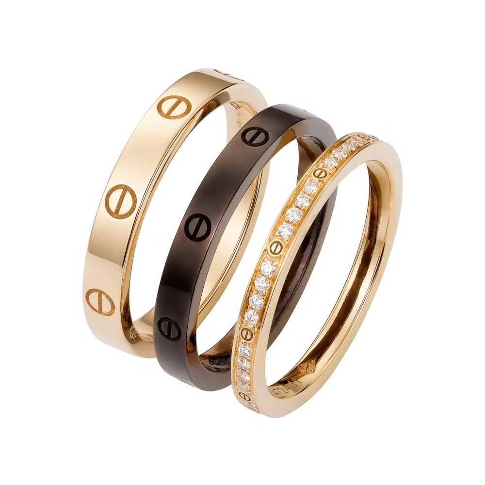 Original 1to1 Cartres Bracelet V Gold High Edition S925 Sterling Silver Plated 18K Couple Ring Fashion Light Luxury LOVE Handcrafted 3RQU 3RQU