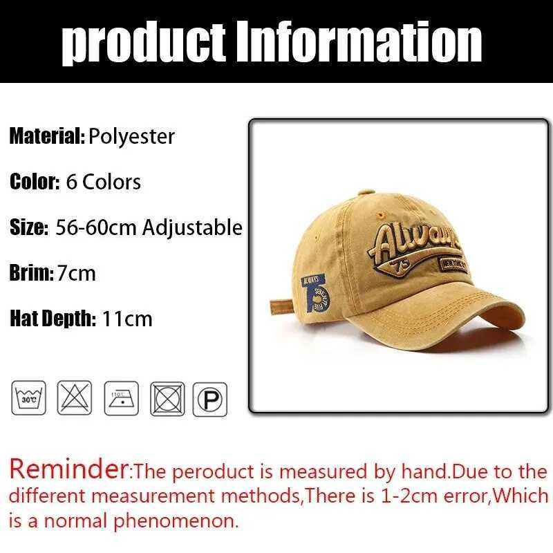 Ball Caps Fashion Outdoor Sports Cotton Baseball Hat Womens Leisure Retro Embroidered Mens Hat Hip Hop Rebound Hat Button Hat J240226