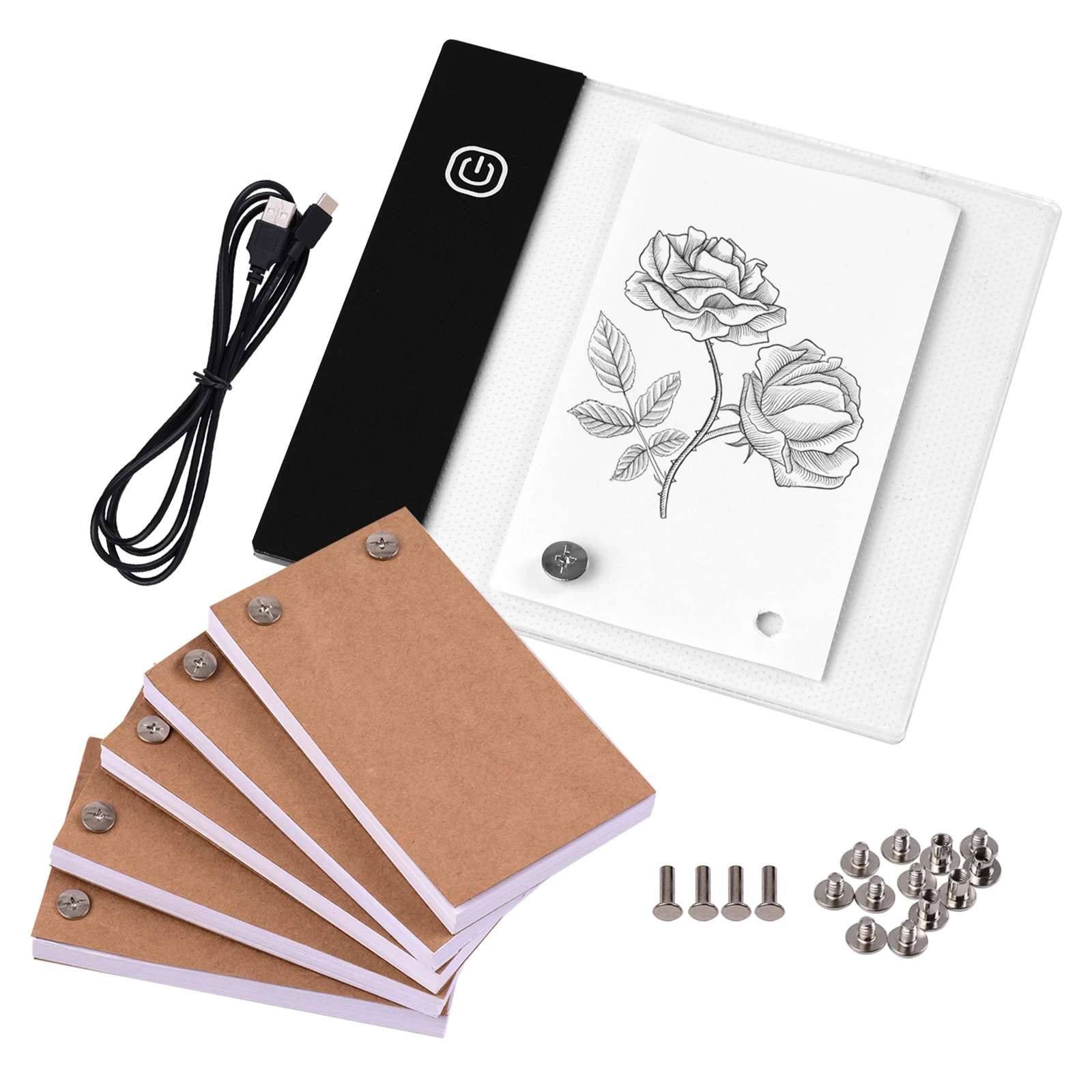 Schoolborden Flip Book Kit met Mini Light Pad LED Lightbox voor tekenen Tracing Animatie Schetsen Cartoon Creatie