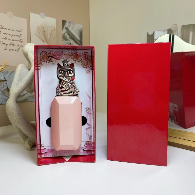 Marka Parfüm 90ml Kedi Kırmızı Şişe Tütsü Sprey Uzun Kalıcı Koku Büyüleyici Lady Parfum Sprey EDP En Yüksek Kaliteli Koku Köln Hızlı Teslimat