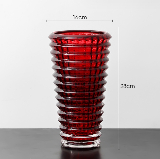 Red Glass Nordic Decorative Vase Modern Crystal Silicone Mold Vase Interior Design Pot De Fleur Nordic Home Decoration