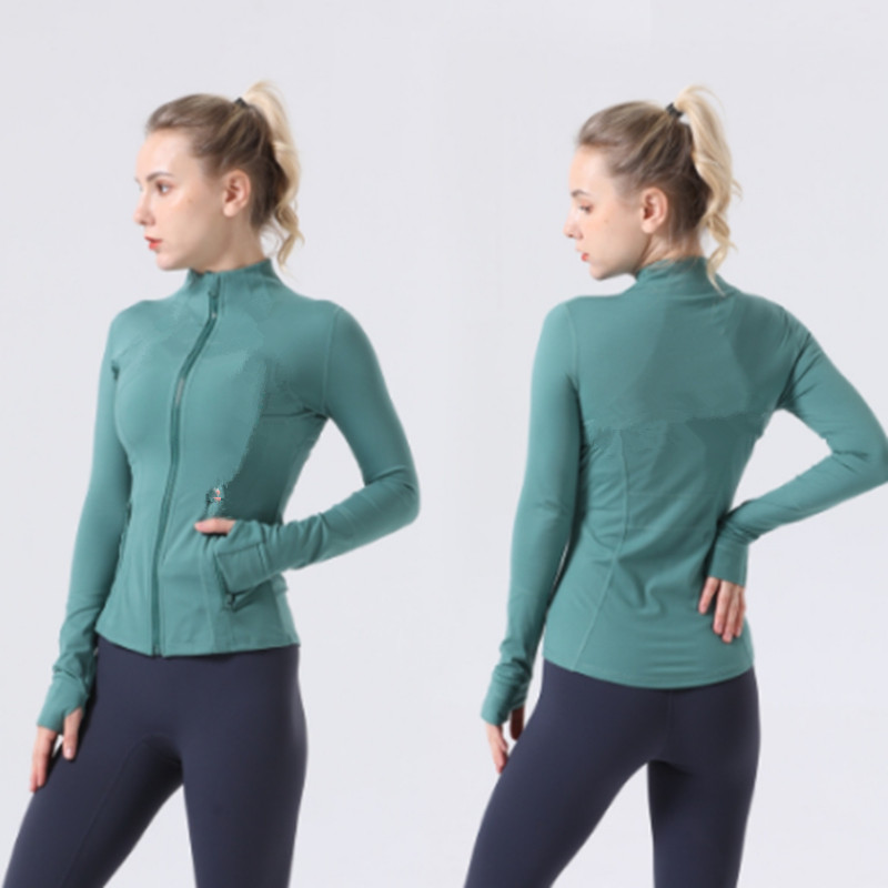 Lulu Definisce la giacca da yoga con cerniera piena di allenamento di abbigliamento sportivo alla moda e autunno.