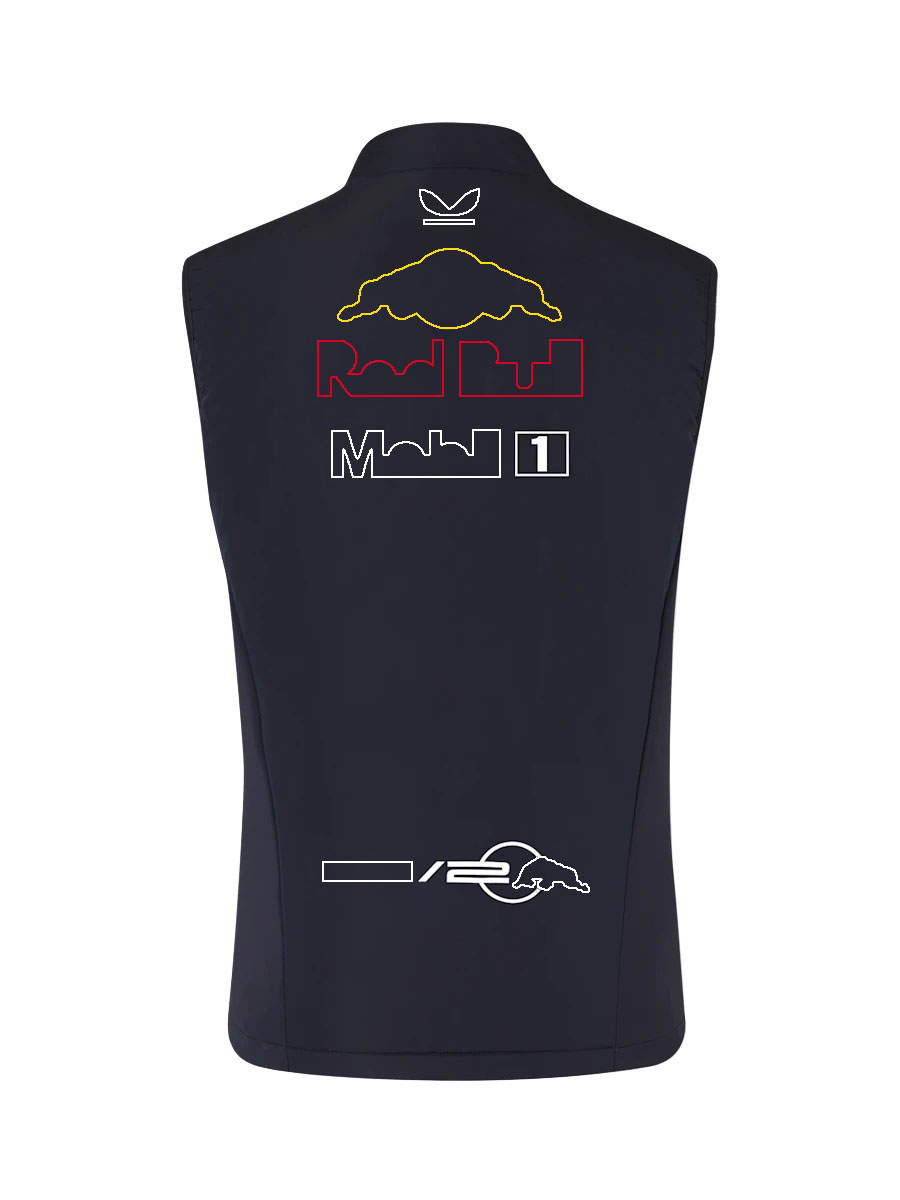 2024 Nuevo F1 Team Gilet Fórmula 1 Racing Chaqueta sin mangas con cremallera completa para hombre Driver Race Stand-up Collar Sudadera Chaleco Chaqueta Unisex