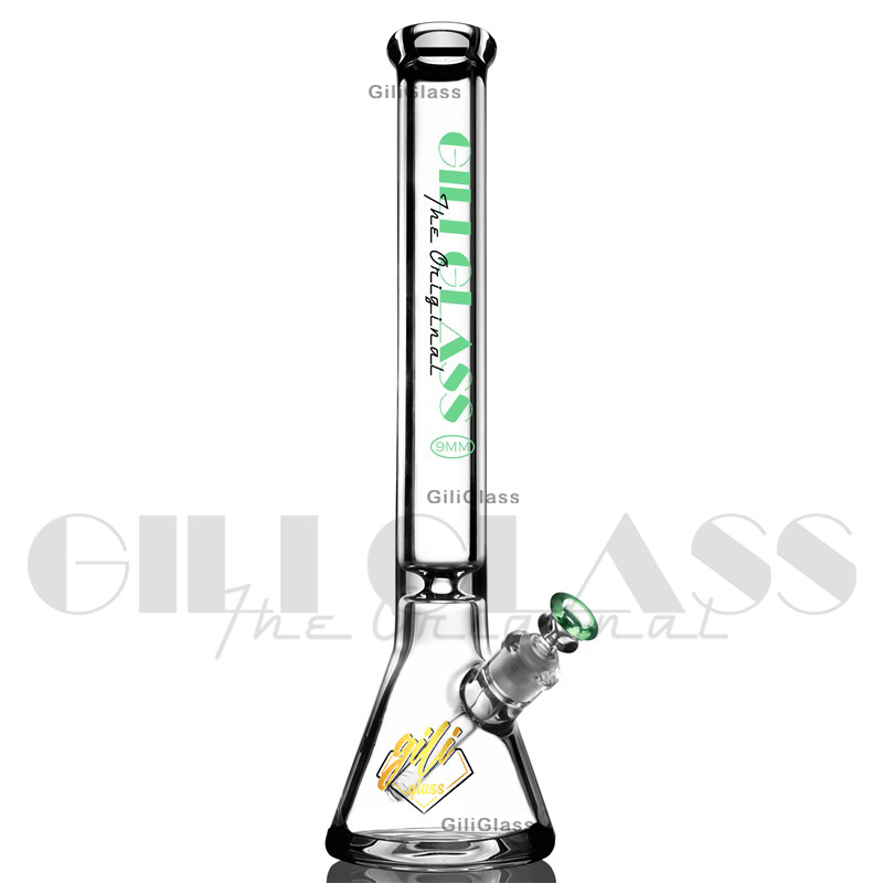 9mm dikte beker bong Kleurrijke 18 inch hoge waterpijpen grappige rookaccessoires wax bedwelmende waterpijpen quartz banger dab rig waterleiding olieplatforms glazen pijp