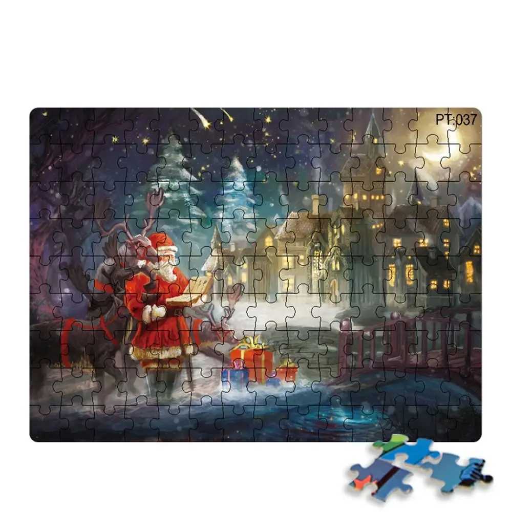 Puzzle Intellettualmente Benefico Puzzle Di Natale Montessori Carta Puzzle Bambini Giocattoli Educativi Precoci 126 Pezzi PuzzleL2403