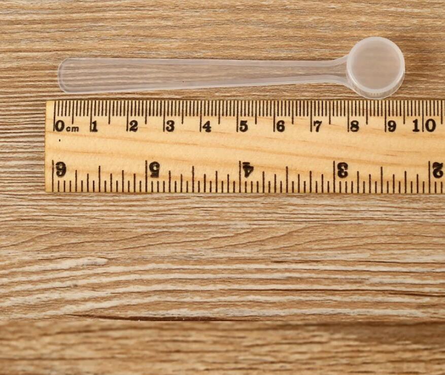 Long handle 1.5ML White Clear Plastic Spoon 0.5 Gram Measuring Scoop Wholesale