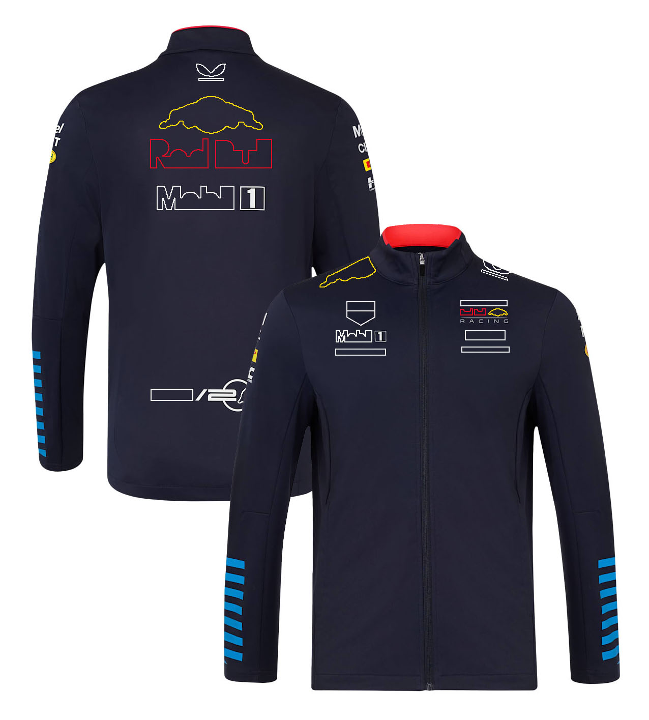 2024 F1 Team Sweat à capuche Formule 1 Racing Sweat à capuche zippé sur toute la longueur Pilote Fans Sweat-shirt à demi-zip Veste coupe-vent pour hommes Pull à capuche