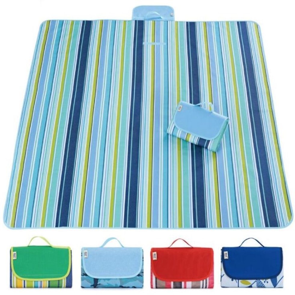 24 mönster fällbara picknickfilt 145 200 cm fuktproof picknick pad bärbara junket mattor mattor tält matt camping middag tyg bea288o