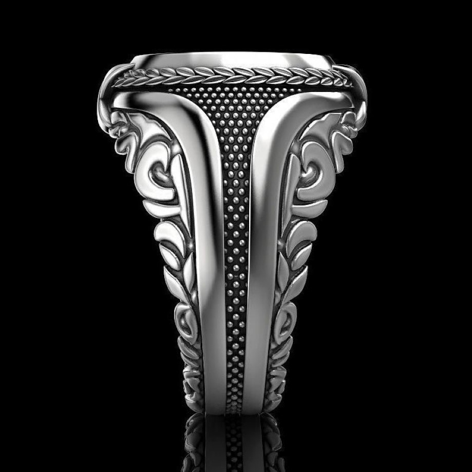 Nouvelle arrivée Bague de turbine en métal lourd créatif style punk européen et américain pour hommes vintage rétro bague plaquée argent bijoux271U