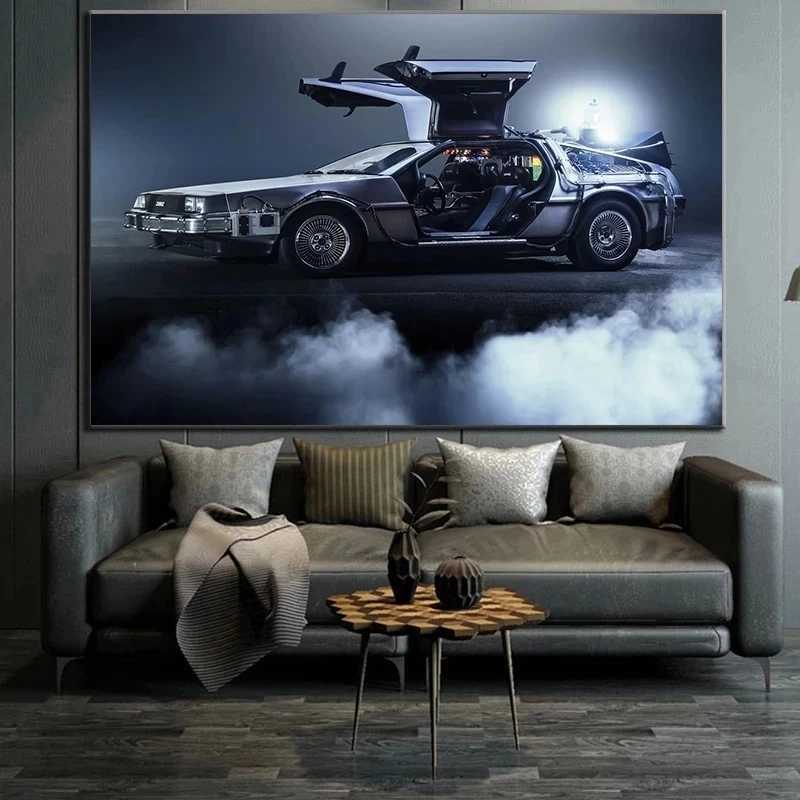 Paintings Retro Movies Back To The Future Cool Run Car Poster Vintage Canvas Painting Wall Art Printed Picture for Room Home Decor