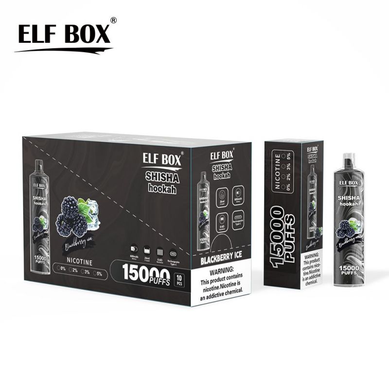 Elf Box 15K puffs puff 15000 Disposable E Cigarettes Rechargeable Mesh Coil Vape Pen Vaporizers 11 Flavors 0% 2% 3% 5% RGB Lights 15000 puff vaper