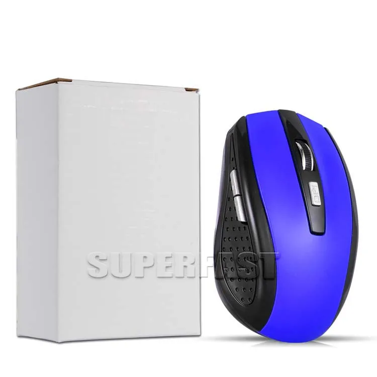 2.4GHz USB Optical Wireless Mouse USB Receiver Mice Smart Sleep Energy-Saving Gaming Mouse for Computer Tablet PC Laptop Desktop With White Box