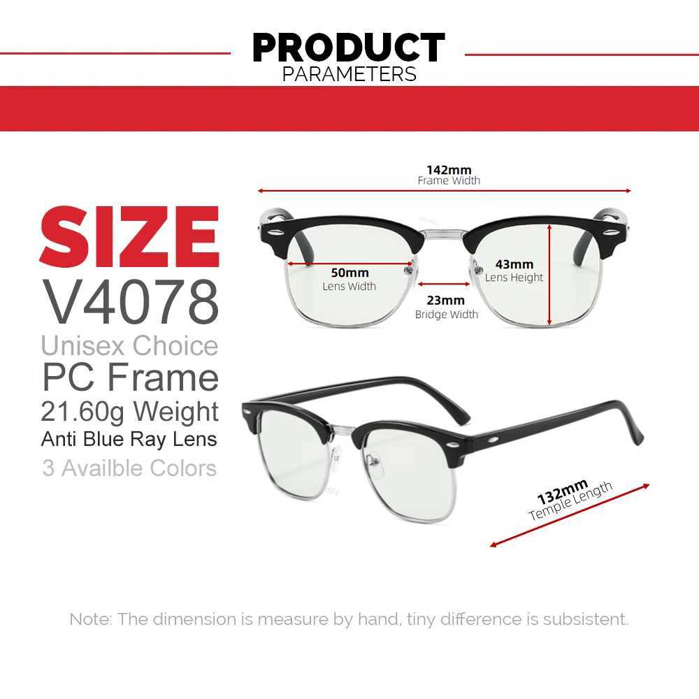 Eyeglass Frame Semi Rimless Photochromic Glasses Men Anti Blue Light Blocking Color Changing Eyeglasses Square Computer Ray Retro Women Eyewear