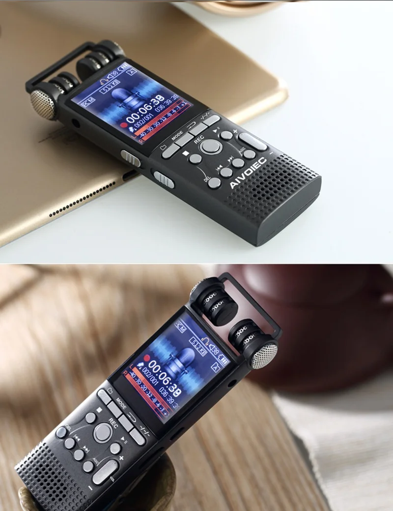 Spelare 1536kbps 128 GB 100 timmar 800mAh Professional Voice Activated Digital Audio Voice Recorder Pen Dictaphone Mp3 Player Recording PCM