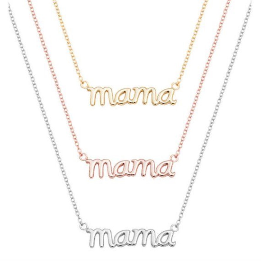 Small Mama Mom Mommy Letters Necklace Stamped Word Initial Love Alphabet Mother Necklaces for Thanksgiving Mother's Day Gifts259c