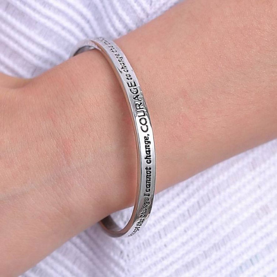 New Serenity Prayer Silver Plated Bracelet In A Gift Box Love For Women2722