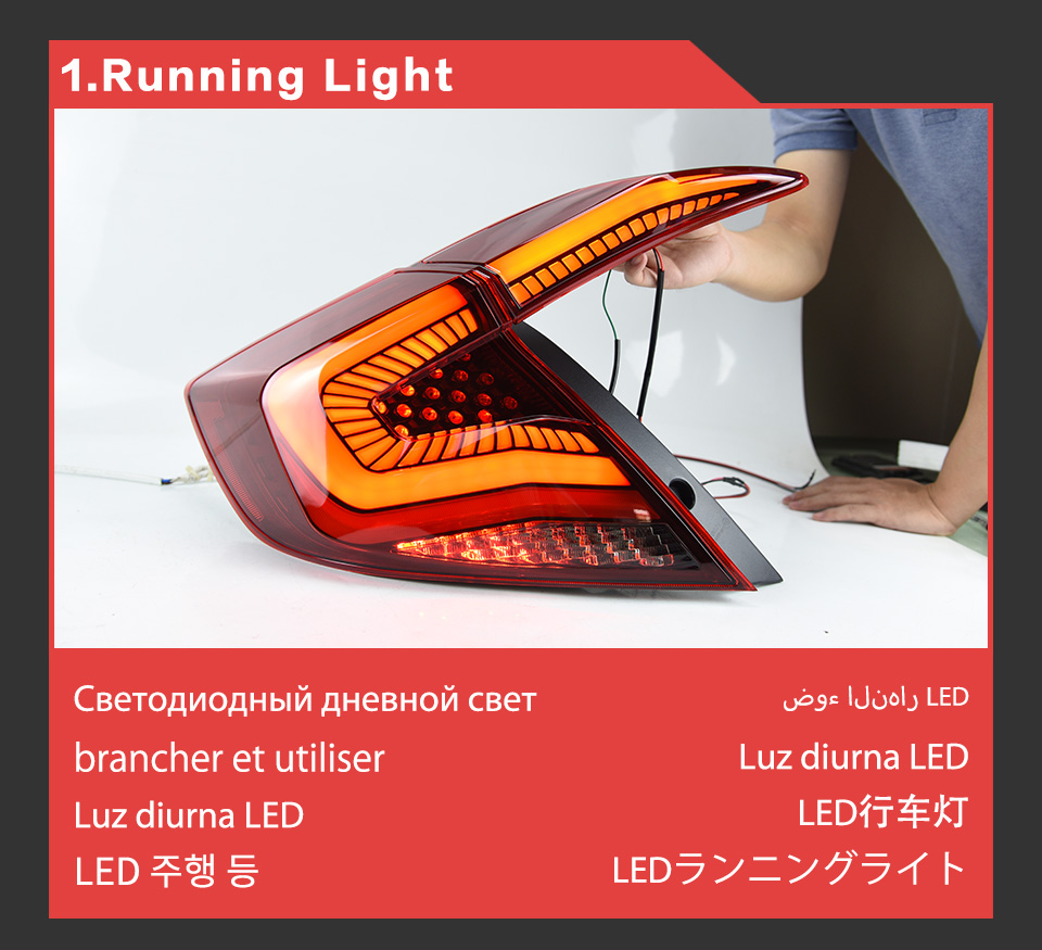 LED LED Signal Signal Lamp for Honda Civic Run Running Brake Brake Groending 2016-2021 Car Light Automotive Accoities