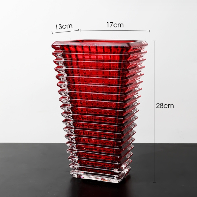 Red Glass Nordic Decorative Vase Modern Crystal Silicone Mold Vase Interior Design Pot De Fleur Nordic Home Decoration