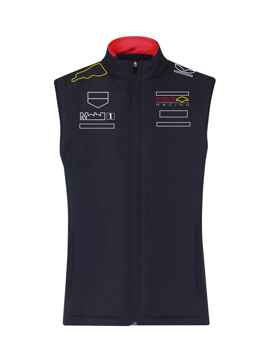 2024 NEW F1チームGilet F1式1レーシングメンズフルジップノースリーブジャケットドライバーレーススタンドアップカラースウェットシャツベストジャケットユニセックス