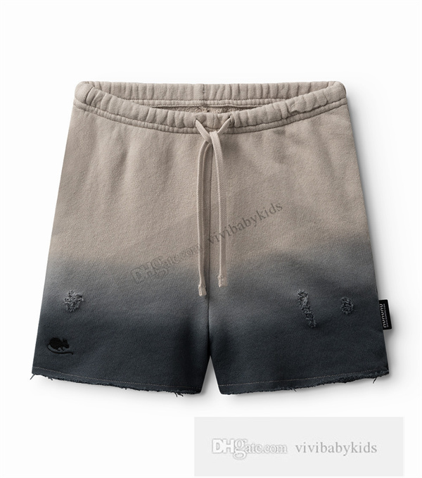 Mode barn bokstäver tryckt shorts nu stil pojkar flickor hål casual halva byxor ins barn bomullsslorts kläder s1117